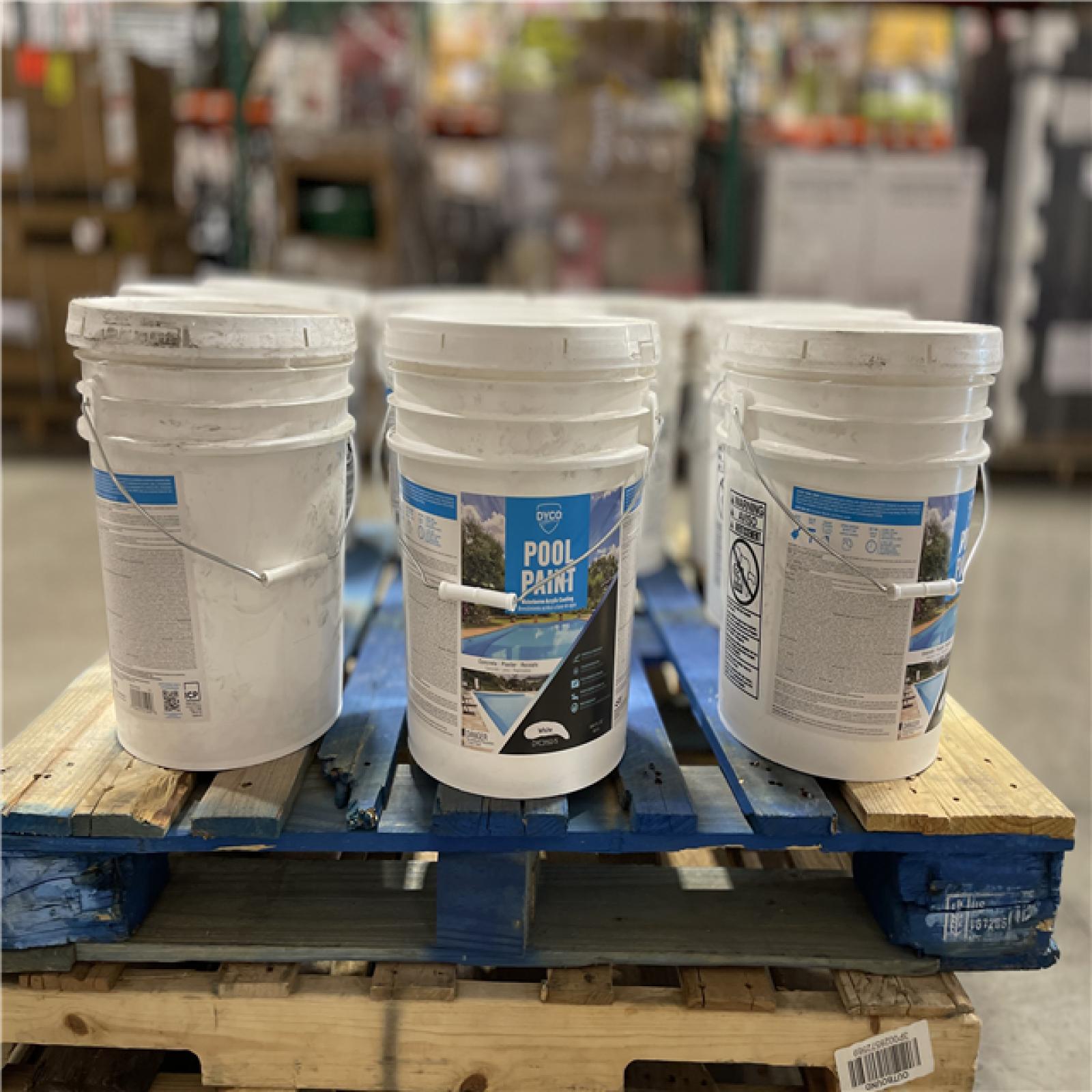 DALLAS LOCATION -DALLAS LOCATION -Dyco Pool Paint 5 Gal. 3150 White Semi-Gloss Acrylic Exterior Paint PALLET- (10 UNITS)