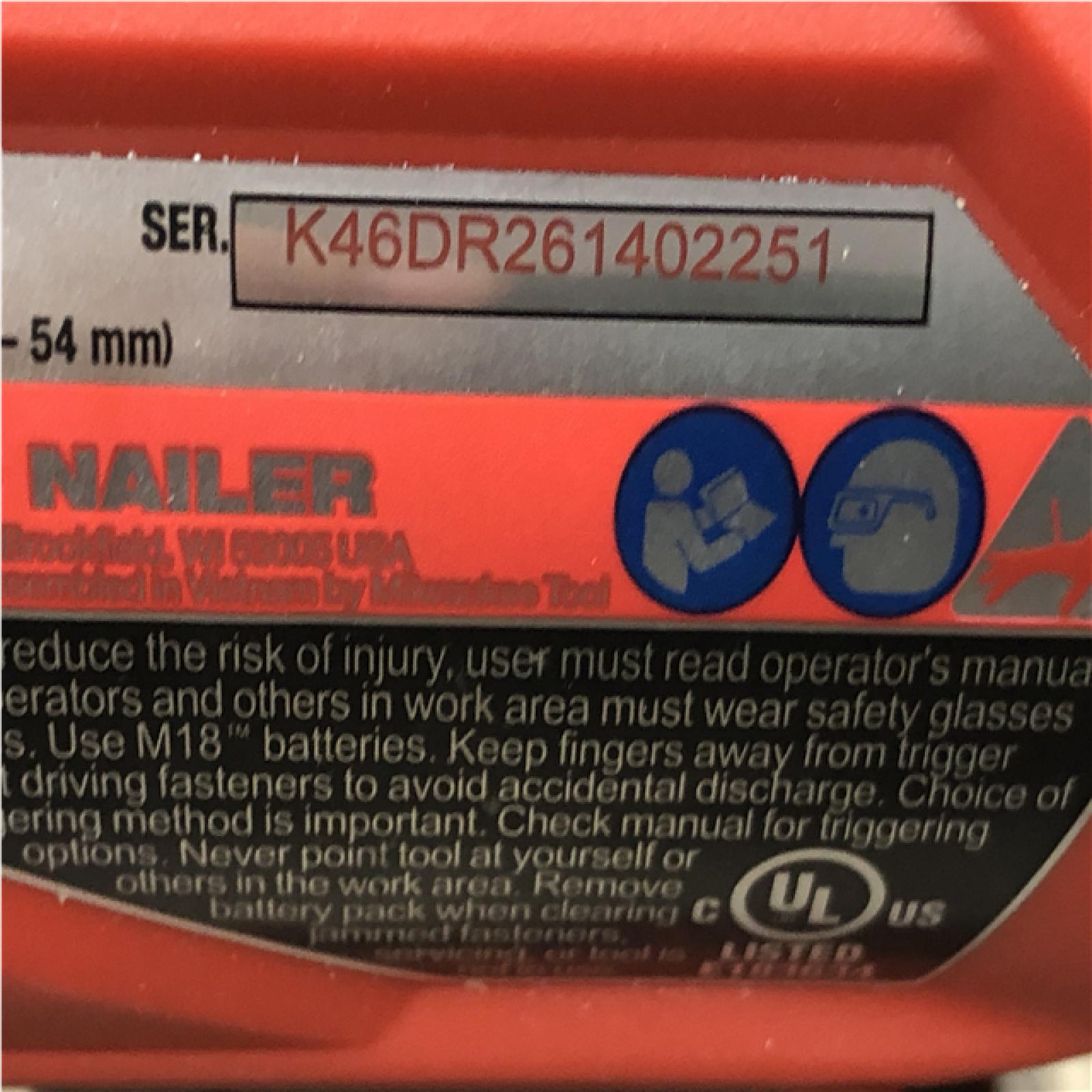 AS-IS Milwaukee FUEL 18-Volt Lithium-Ion Brushless Cordless Gen II 18-Gauge Brad Nailer (Tool-Only)