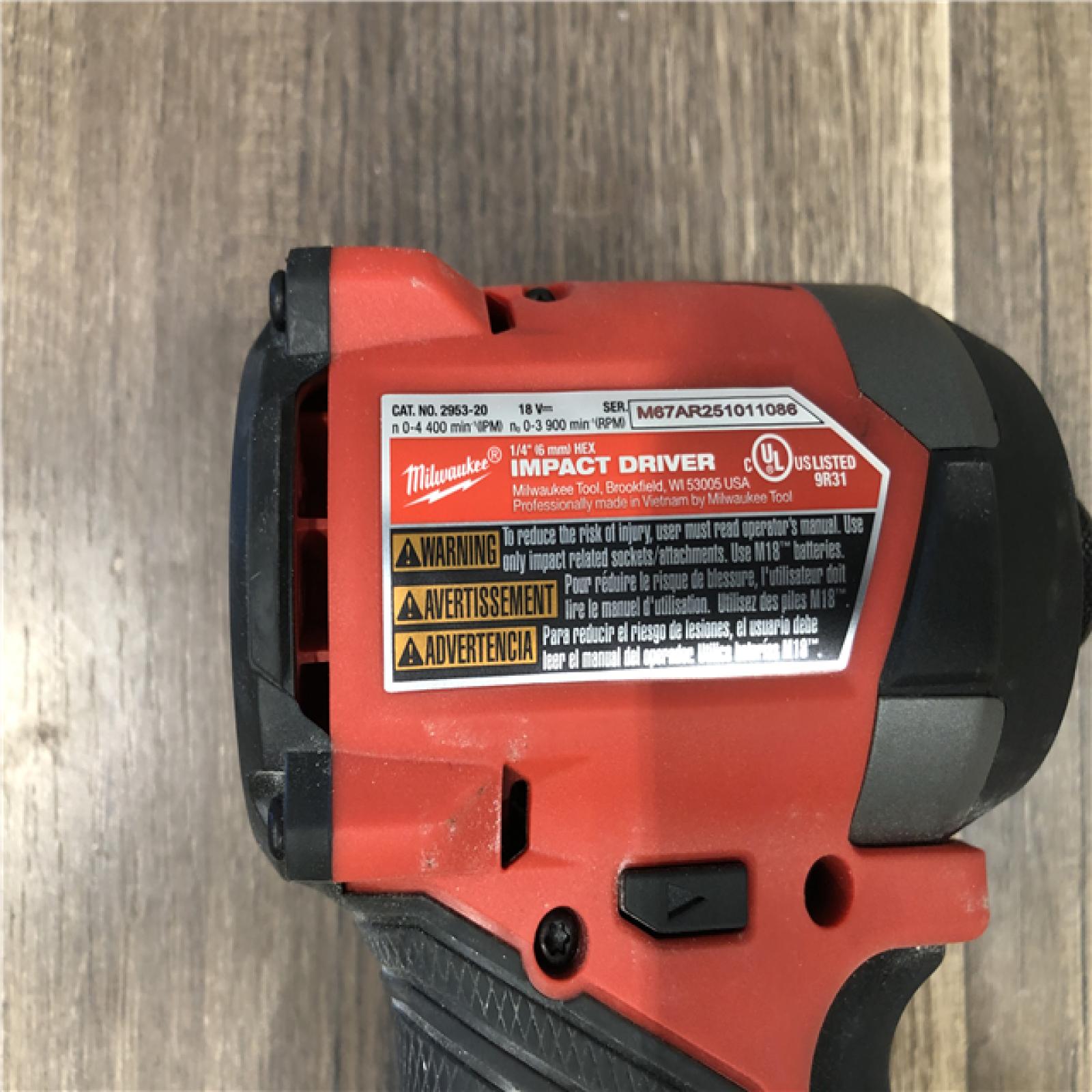 AS-IS Milwaukee FUEL 18V Lithium-Ion Brushless Cordless 1/4 in. Hex Impact Driver (Tool-Only)