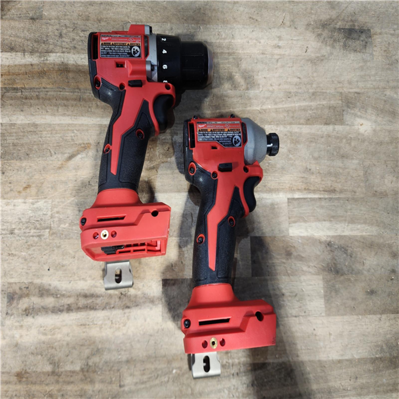 HOUSTON LOCATION - AS-IS Milwaukee M18 18V Lithium-Ion Brushless Cordless Compact Drill/Impact Combo Kit (2-Tool) W/(2) 2.0 Ah Batteries  Charger & Bag