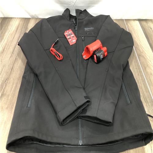 AS-IS Milwaukee Men's Medium 12-Volt Lithium-Ion Cordless Tough Shell Black Heated Jacket Kit