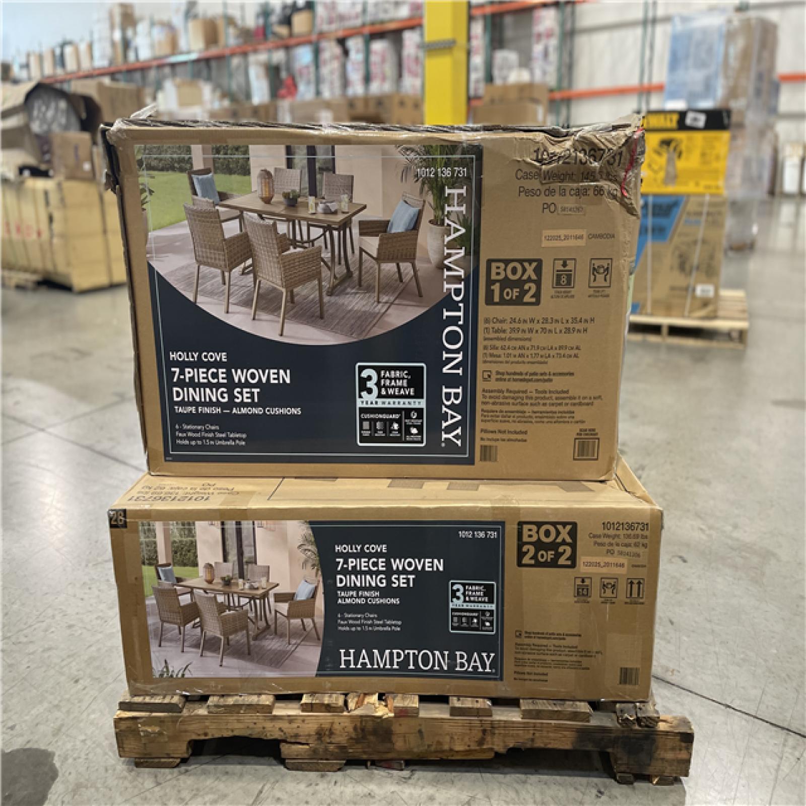 DALLAS LOCATION- Hampton Bay Holly Cove 7-Piece Woven DIning Set