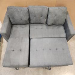 Phoenix NEW Straight Arm 2-Piece Chenille Modular Sectional Sofa L-Shaped Sofa in Grey