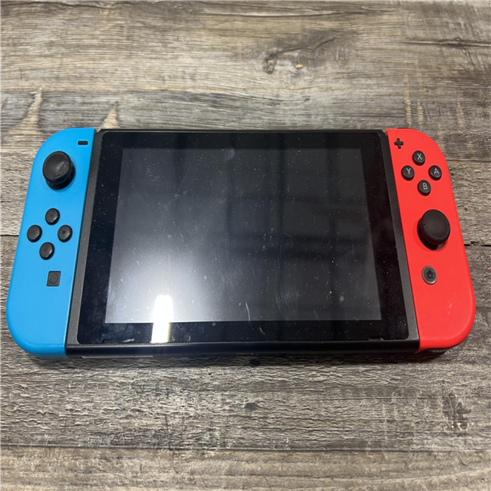 AS-IS Nintendo Switch with Neon Blue and Neon Red Joy-Con