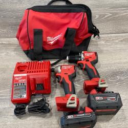 AS-IS Milwaukee 18-Volt Lithium-Ion Brushless Cordless Compact Hammer Drill/Impact Combo Kit
