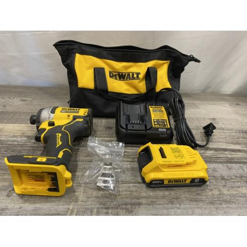 AS-IS DEWALT Atomic 20V Max Lithium-Ion Brushless Cordless Compact 1/4 in. Impact Driver Kit