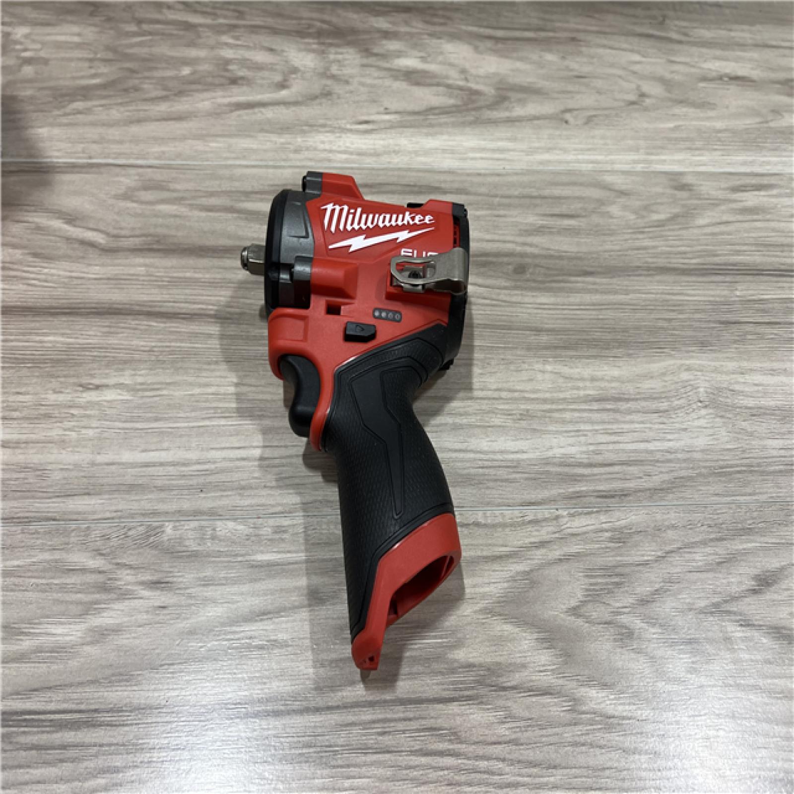 AS-IS Milwaukee  FUEL 12V Lithium-Ion Brushless Cordless Stubby 3/8 in. Impact Wrench (Tool-Only)
