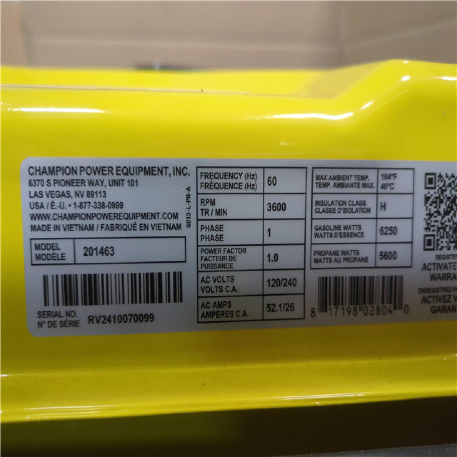 CALIFORNIA AS-IS CHAMPION PORTABLE POWER GENERATOR