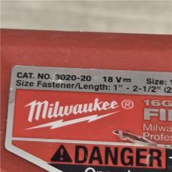AS-IS MILWAUKEE 16 GAUGE STRAIGHT FINISH NAILER (TOOL ONLY)