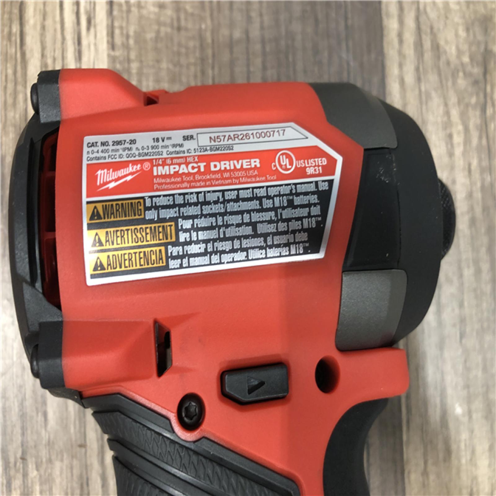 AS-IS Milwaukee FUEL ONE-KEY 18V Lithium-Ion Brushless Cordless 1/4 in. Hex Impact Driver (Tool-Only)