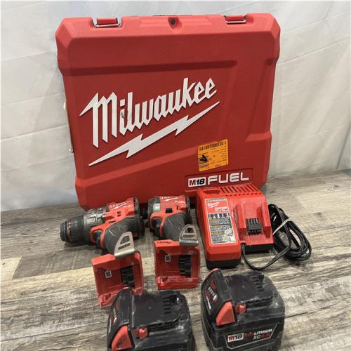 AS-IS Milwaukee FUEL 18V Lithium-Ion Brushless Cordless Hammer Drill and Impact Driver Combo Kit