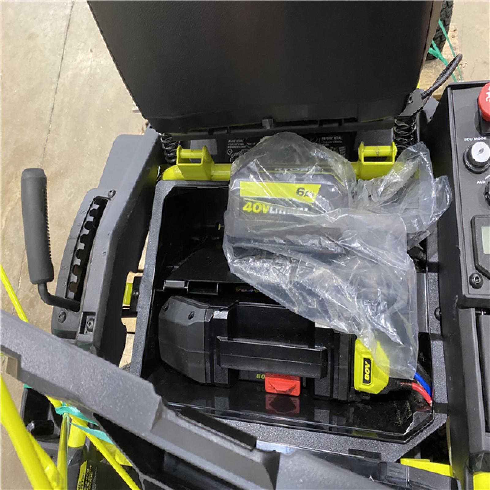 Houston Location - AS-IS Tool Pallet RYOBI 80V HP 30 INCH SIT DOWN MOWER