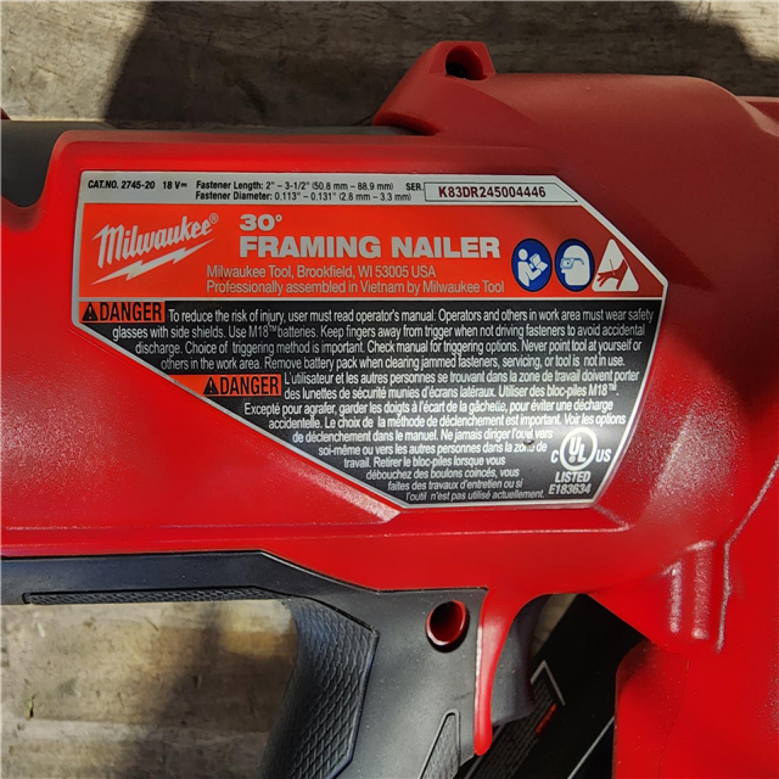 HOUSTON LOCATION - AS-IS Milwaukee M18 FUEL 30 Degree Framing Nailer (TOOL ONLY)