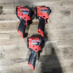 HOUSTON LOCATION - AS-IS MILWAUKEE 3 TOOL COMBO KIT W/ (2) BATTERY & CHARGER