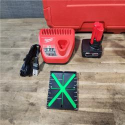 HOUSTON LOCATION - AS-IS Milwaukee-3632-21 M12 Green Beam Laser 360° 3-Plane Kit