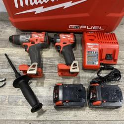 AS-IS Milwaukee FUEL 18V Lithium-Ion Brushless Cordless Hammer Drill and Impact Driver Combo Kit
