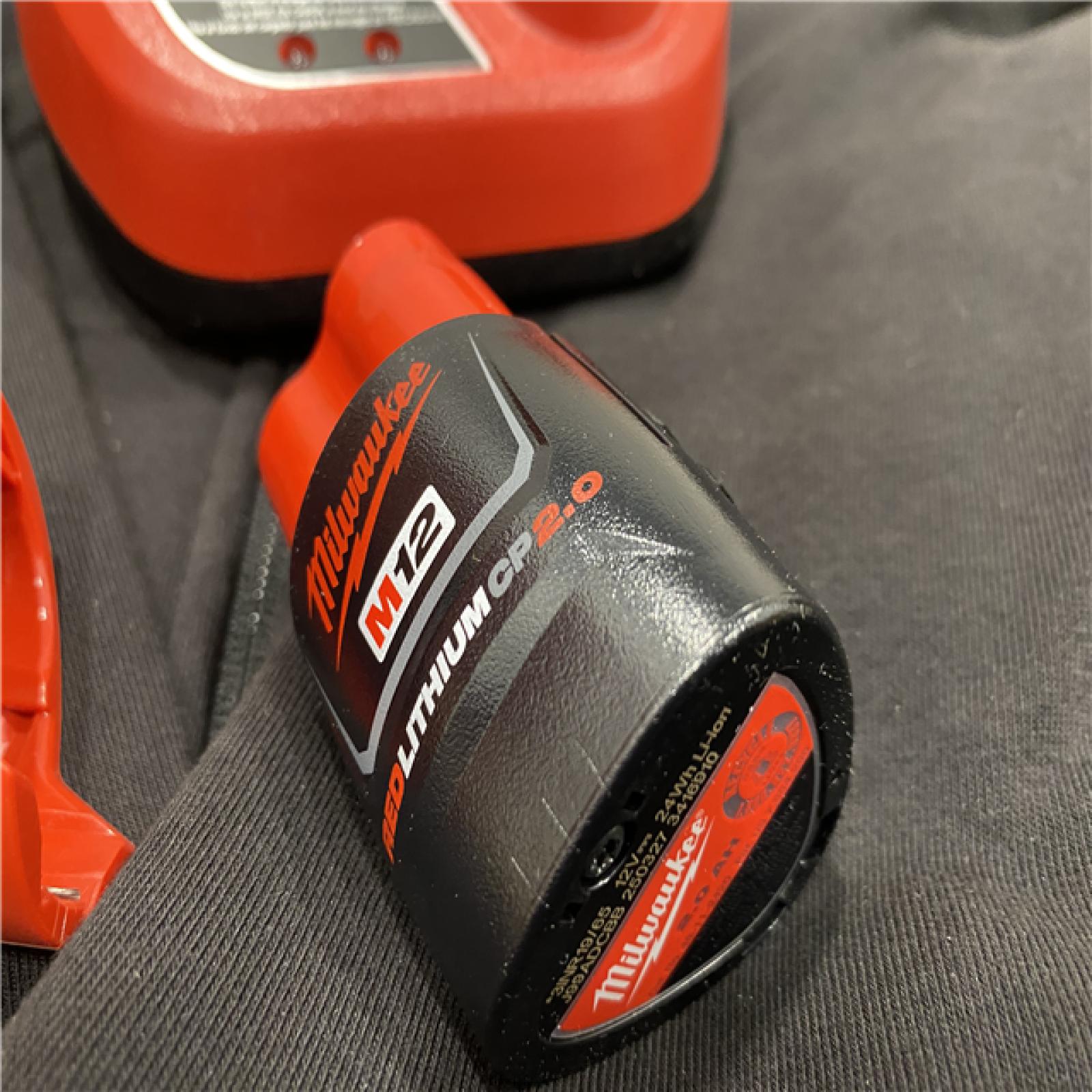 AS-IS Milwaukee Men's Medium 12-Volt Lithium-Ion Cordless Black Heated Jacket Hoodie Kit