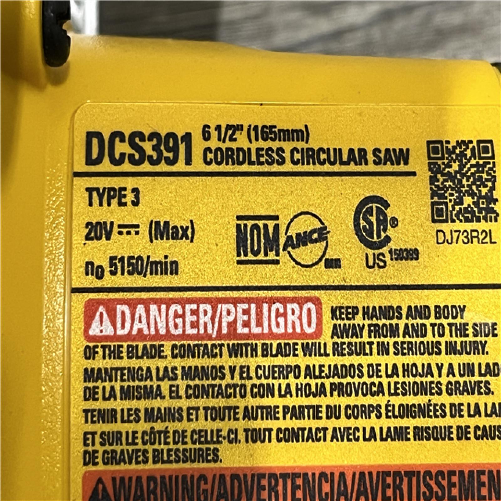 AS-IS DEWALT 20-Volt MAX Lithium-Ion Cordless 6-1/2 in. Circular Saw (Tool-Only)