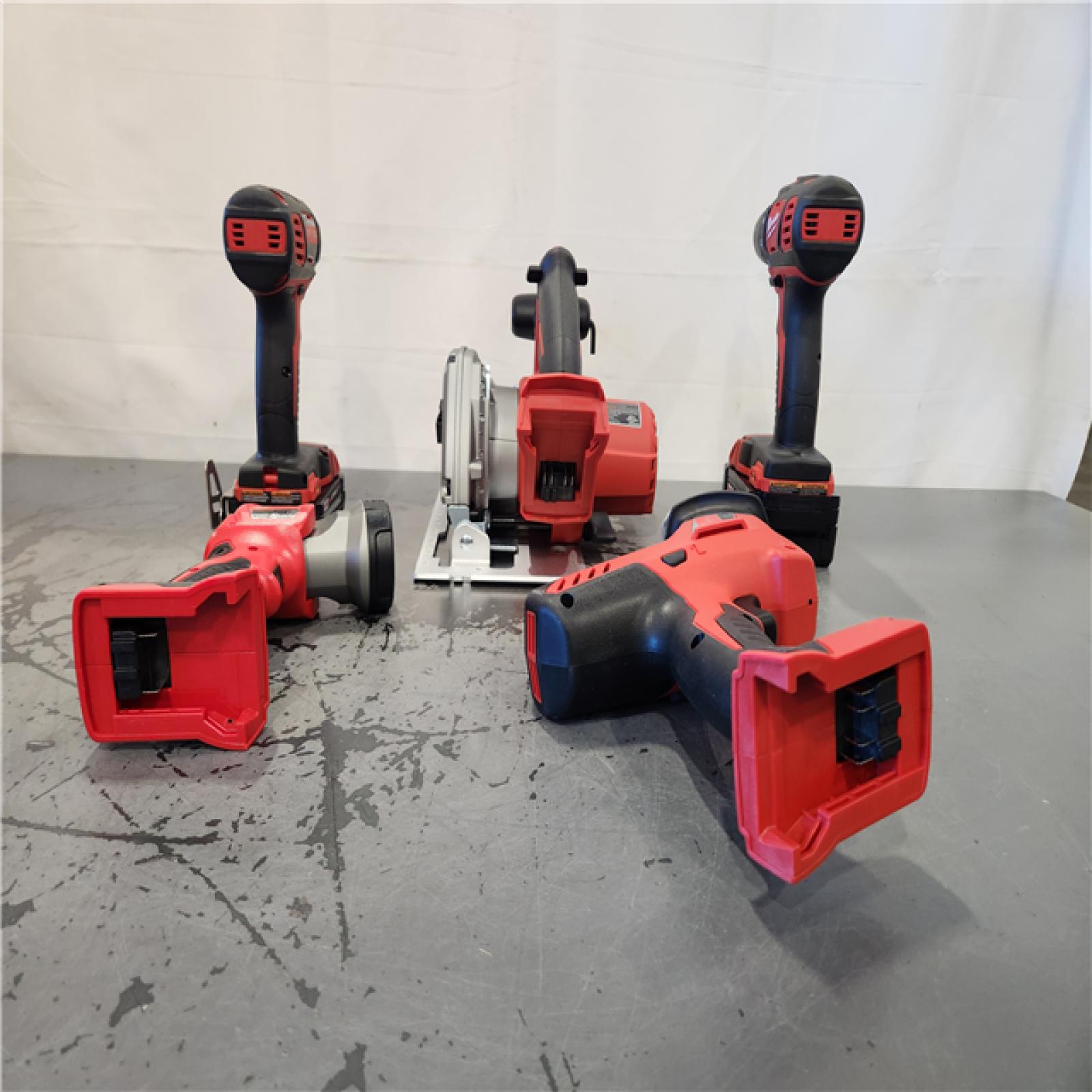 AS-IS- Milwaukee 18V Lithium-Ion Cordless Combo Kit (5-Tool) with (1) 3.0Ah and (1) 1.5Ah Battery, (1) Charger, (1) Tool Bag