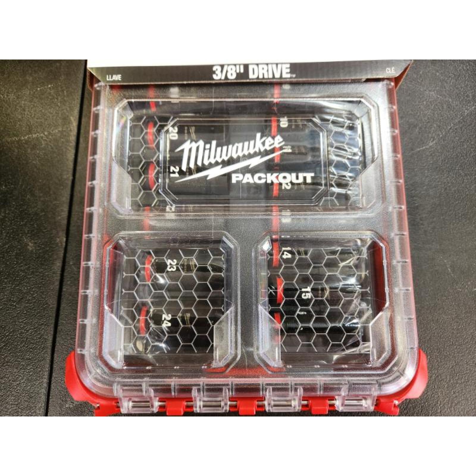 Phoenix NEW Milwaukee SHOCKWAVE Impact-Duty 3/8 in. Drive Metric Deep Well Impact PACKOUT Socket Set (19-Piece) (SEALED