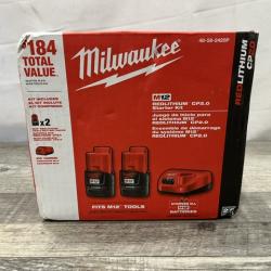 NEW - Milwaukee 12V Lithium-Ion Compact 2.0 Ah Battery Pack (2-Pack) Starter Kit