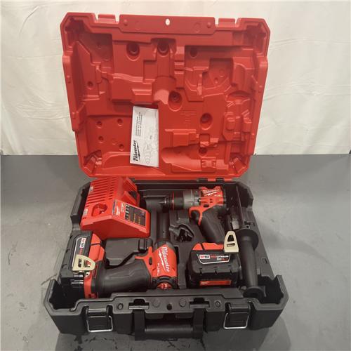 AS-IS- MILWAUKEE FUEL 18V Lithium-Ion Brushless Cordless Hammer Drill and Impact Driver Combo Kit