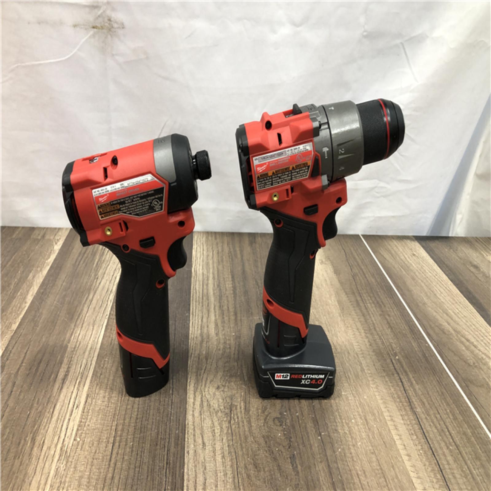 AS-IS Milwaukee FUEL 12-Volt Lithium-Ion Brushless Cordless Hammer Drill and Impact Driver Combo Kit
