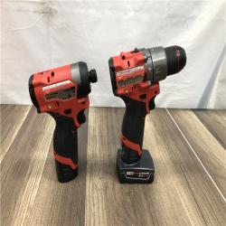 AS-IS Milwaukee FUEL 12-Volt Lithium-Ion Brushless Cordless Hammer Drill and Impact Driver Combo Kit