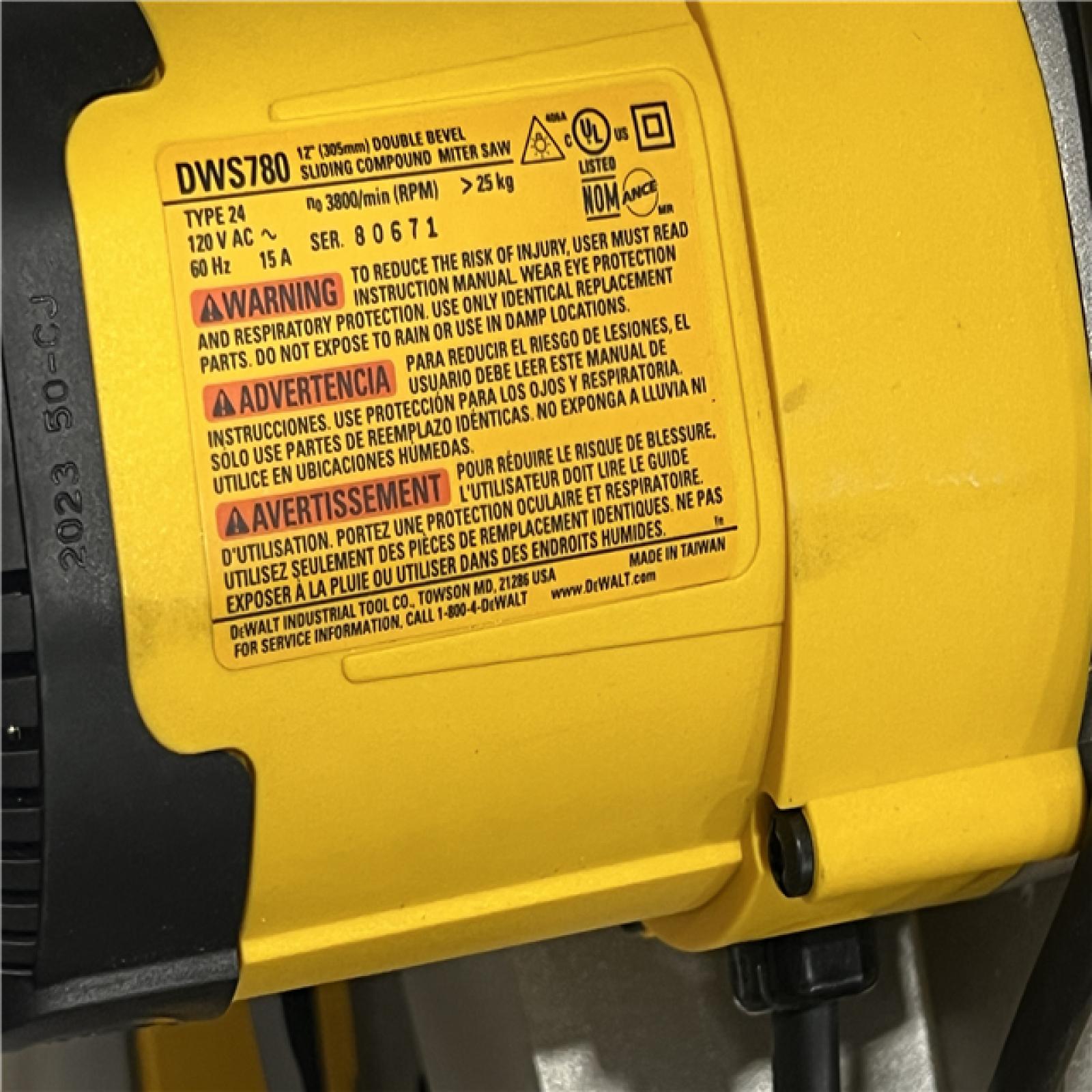 As-Is- DeWALT  12in Double Bevel Sliding Compound Miter Saw