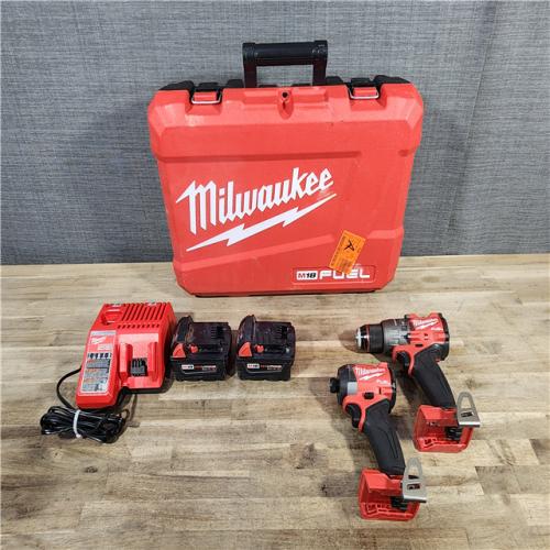 HOUSTON LOCATION - AS-IS MILWAUKEE M18 FUEL 18V Lithium-Ion Brushless Cordless Hammer Drill and Impact Driver Combo Kit (2-Tool) with 2 Batteries