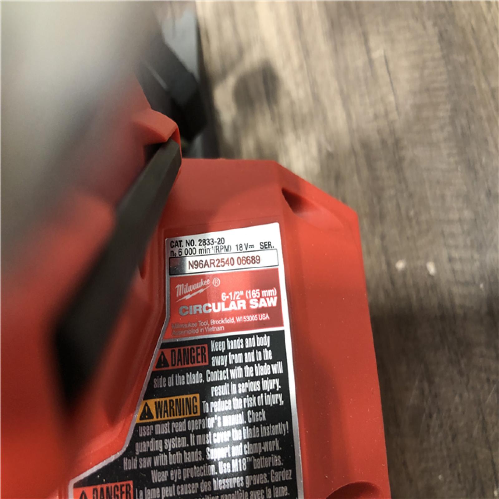 AS-IS Milwaukee FUEL 18V Lithium-Ion Brushless Cordless 6-1/2 in. Circular Saw (Tool-Only)