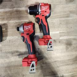 HOUSTON LOCATION - AS-IS Milwaukee M18 18V Lithium-Ion Brushless Cordless Compact Drill/Impact Combo Kit (2-Tool) W/ (2) 2.0 Ah Batteries, Charger & Bag