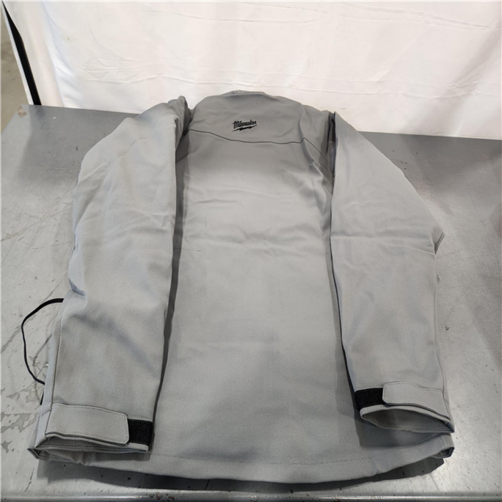 AS-IS- Milwaukee Men's Large 12-Volt Lithium-Ion Cordless Tough Shell Gray Heated Jacket Kit