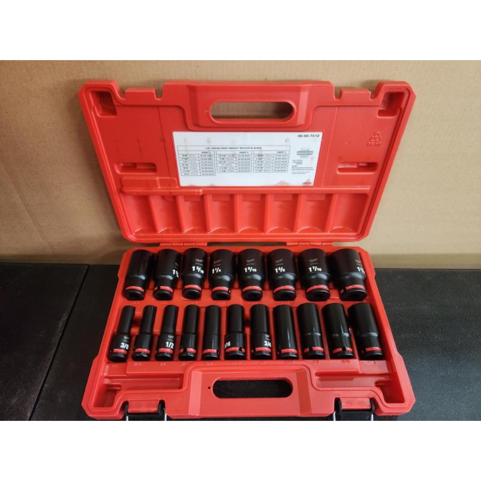 Phoenix NEW Milwaukee SHOCKWAVE 1/2 in. Drive SAE 6 Point Impact Socket Set (19-Piece)