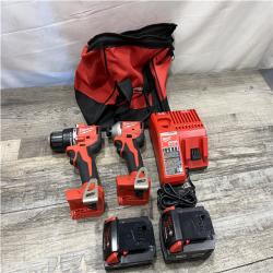 AS-IS Milwaukee 18-Volt Lithium-Ion Brushless Cordless Compact Hammer Drill/Impact Combo Kit