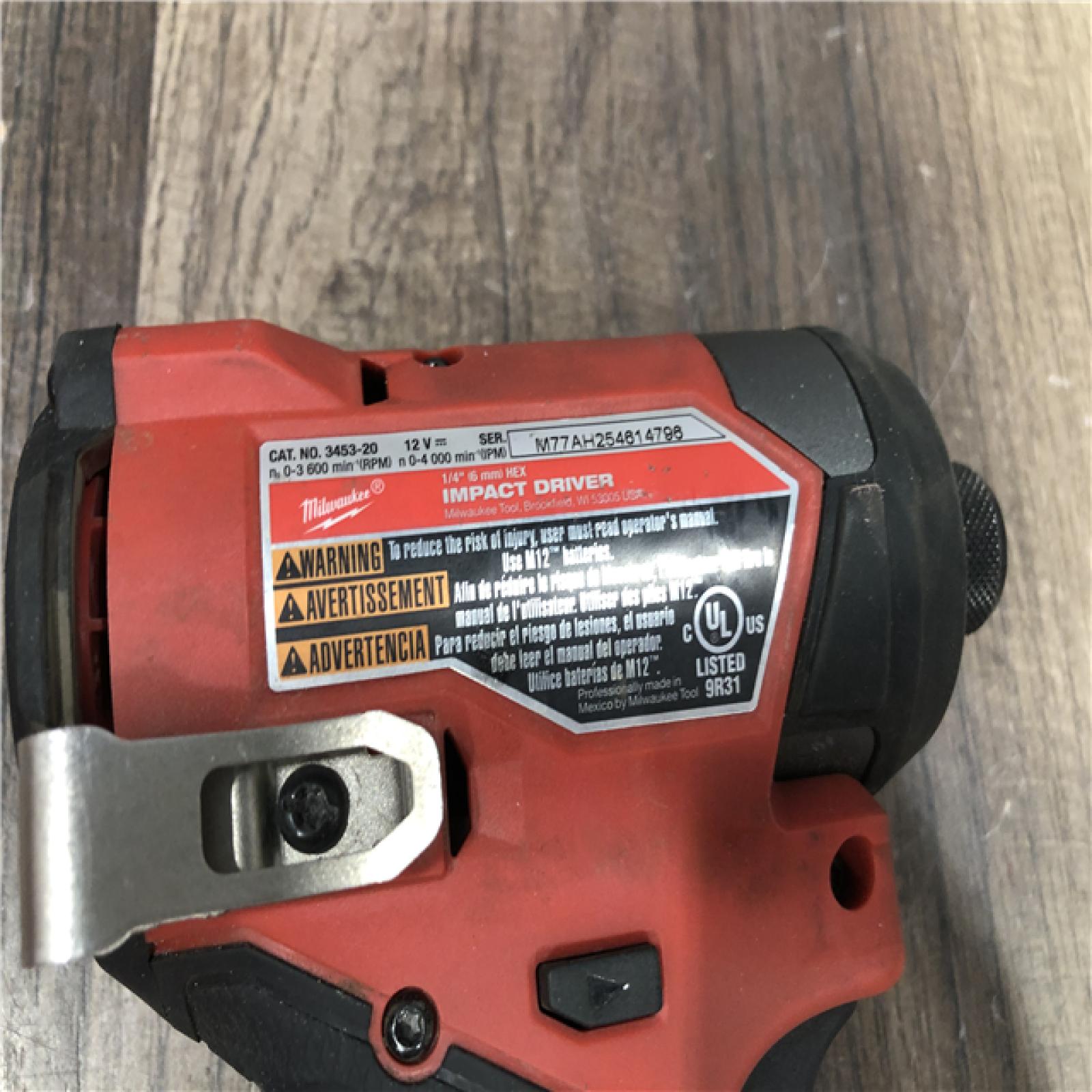AS-IS Milwaukee FUEL 12V Lithium-Ion Brushless Cordless 1/4 in. Hex Impact Driver (Tool-Only)