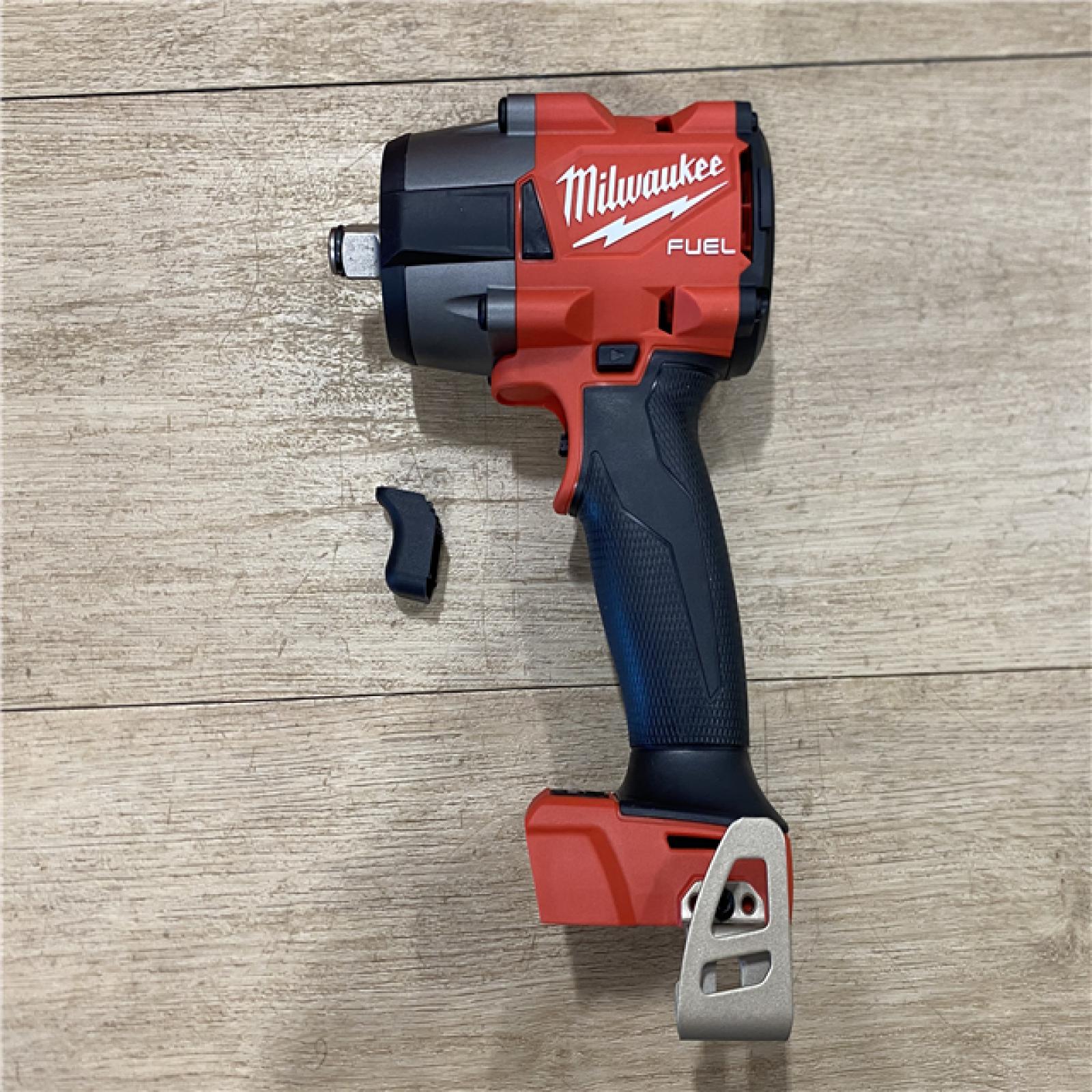 AS-IS MILWAUKEE M18 FUEL 18V Cordless Mid Torque 1/2 in. Impact Wrench W/ M12 FUEL 3/8 in. Ratchet & Battery/Charger Combo Kit
