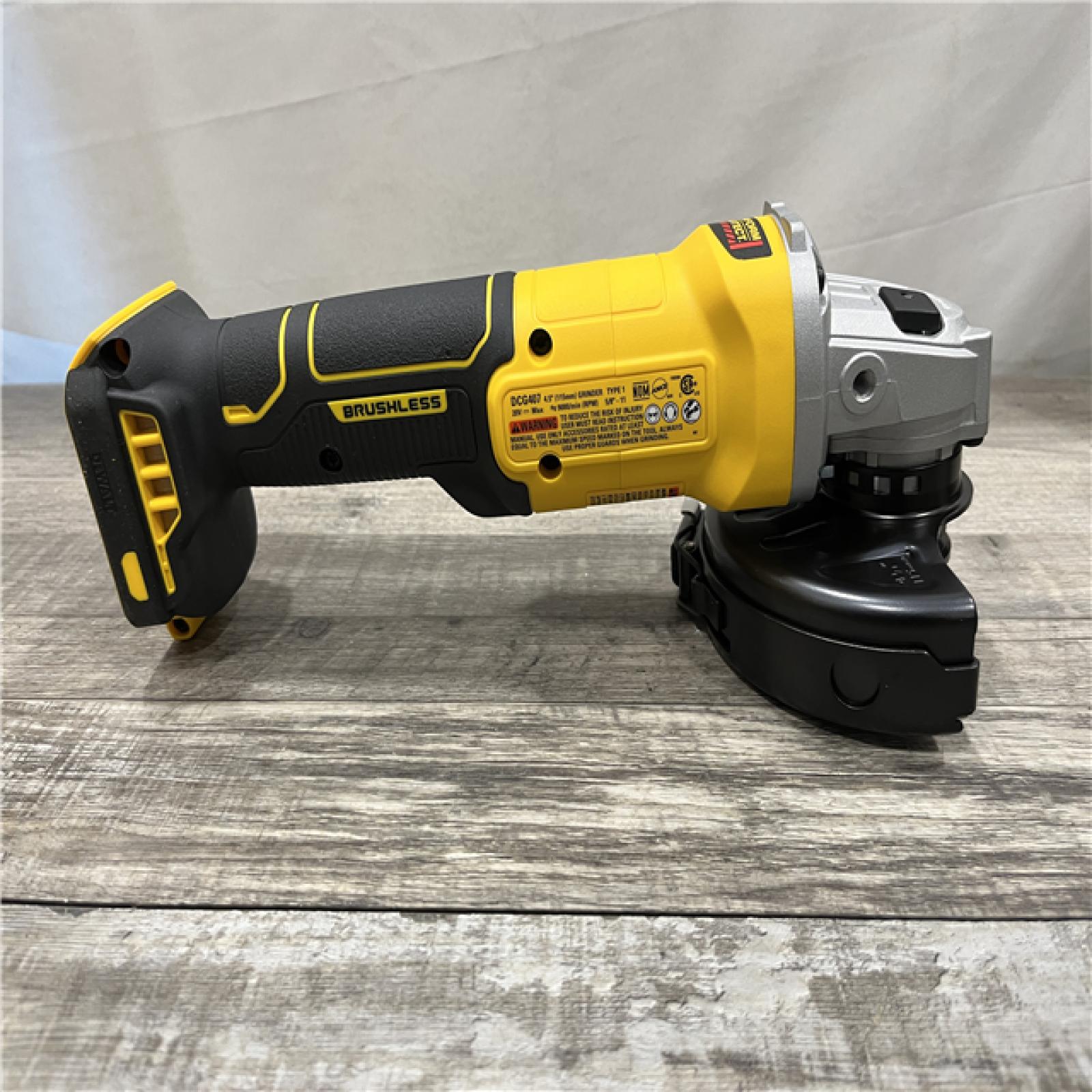 AS-IS DEWALT 20-Volt MAX Cordless Brushless 4-1/2 in. Angle Grinder with Slide Switch (Tool Only)