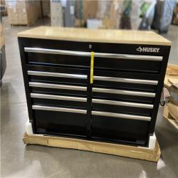 DALLAS LOCATION - Husky Tool Storage 46 in. W x 18 in. D 9-Drawer Mobile Workbench Cabinet in Gloss Black