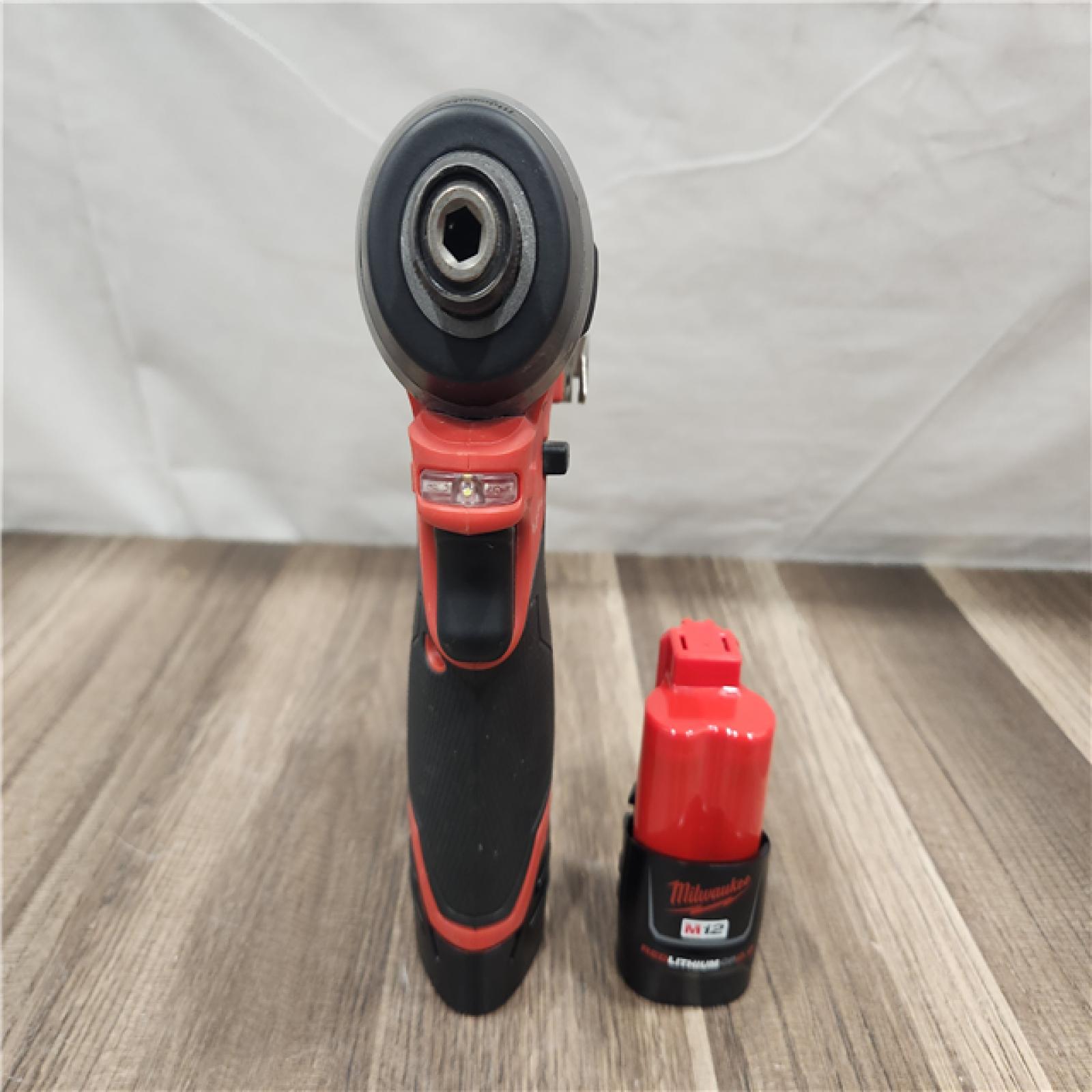 AS-IS- Milwaukee M12 FUEL SURGE 12V Lithium-Ion Brushless Cordless 1/4 in. Hex Impact Driver Compact Kit W/Two 2.0Ah Batteries  Bag