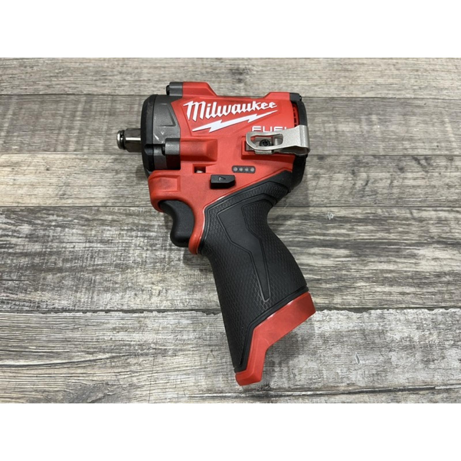 AS-IS Milwaukee FUEL 12V Lithium-Ion Brushless Cordless Stubby 1/2 in. Impact Wrench (Tool-Only)