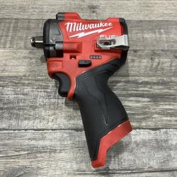 AS-IS Milwaukee FUEL 12V Lithium-Ion Brushless Cordless Stubby 1/2 in. Impact Wrench (Tool-Only)