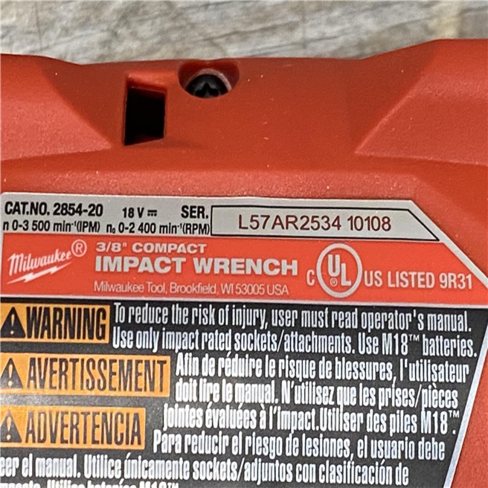 AS-IS Milwaukee FUEL GEN-3 18V Lithium-Ion Brushless Cordless 3/8 in. Compact Impact Wrench with Friction Ring (Tool-Only)