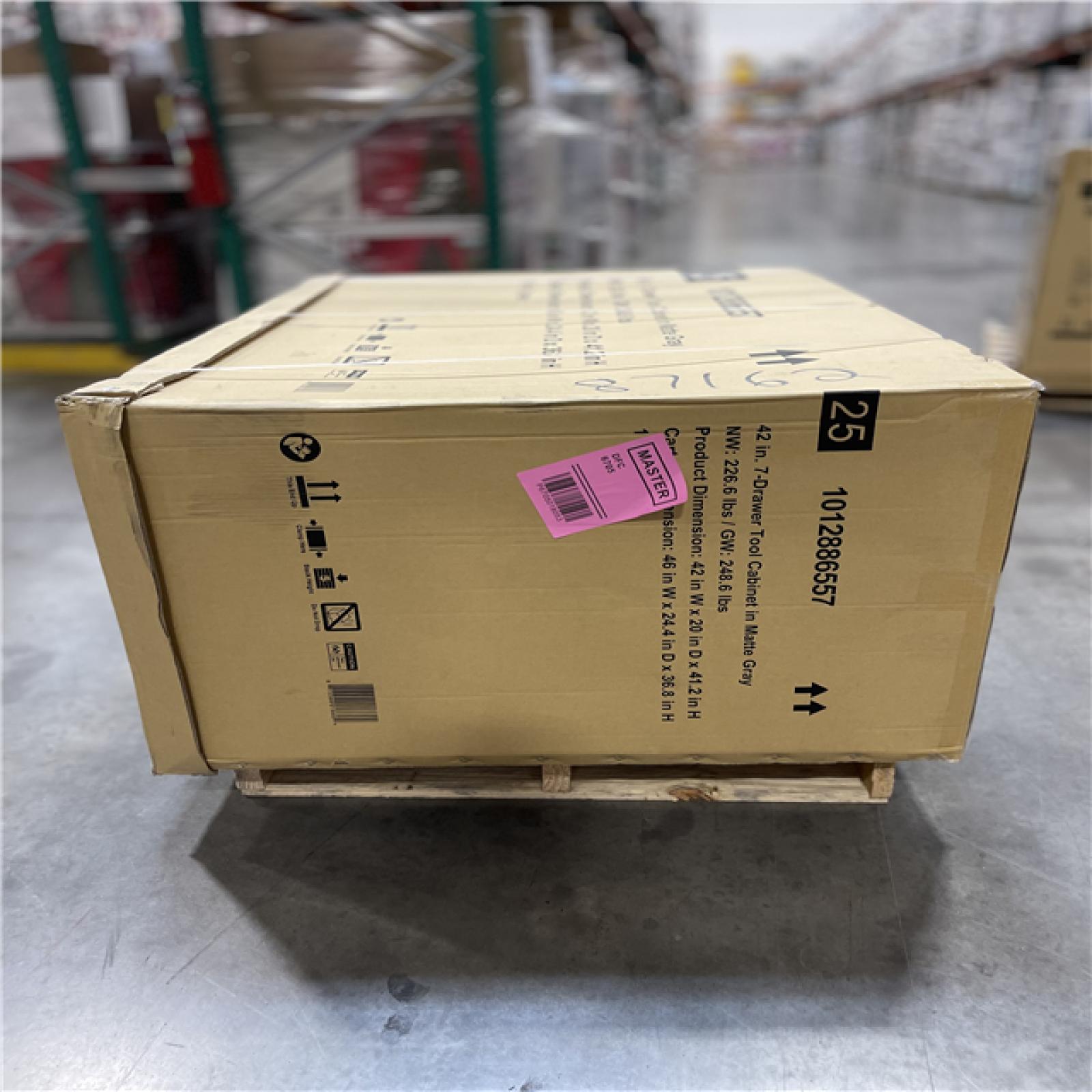 DALLAS LOCATION - Husky Heavy Duty 42 in. 7-Drawer Matte Gray Rolling Tool Cabinet