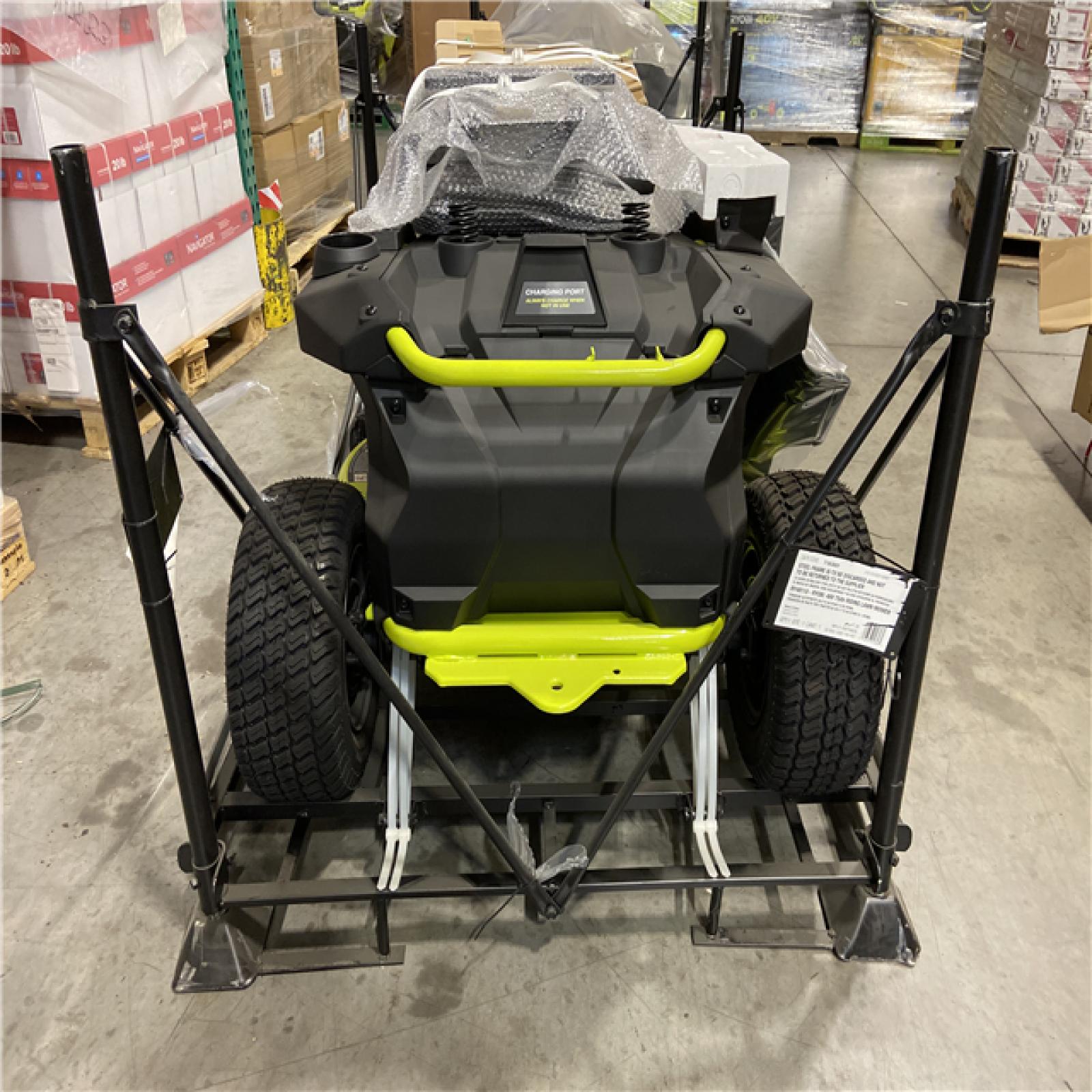 DALLAS LOCATION - RYOBI 48V Brushless 38 in. 75 Ah Battery Electric Rear Engine Riding Lawn Mower