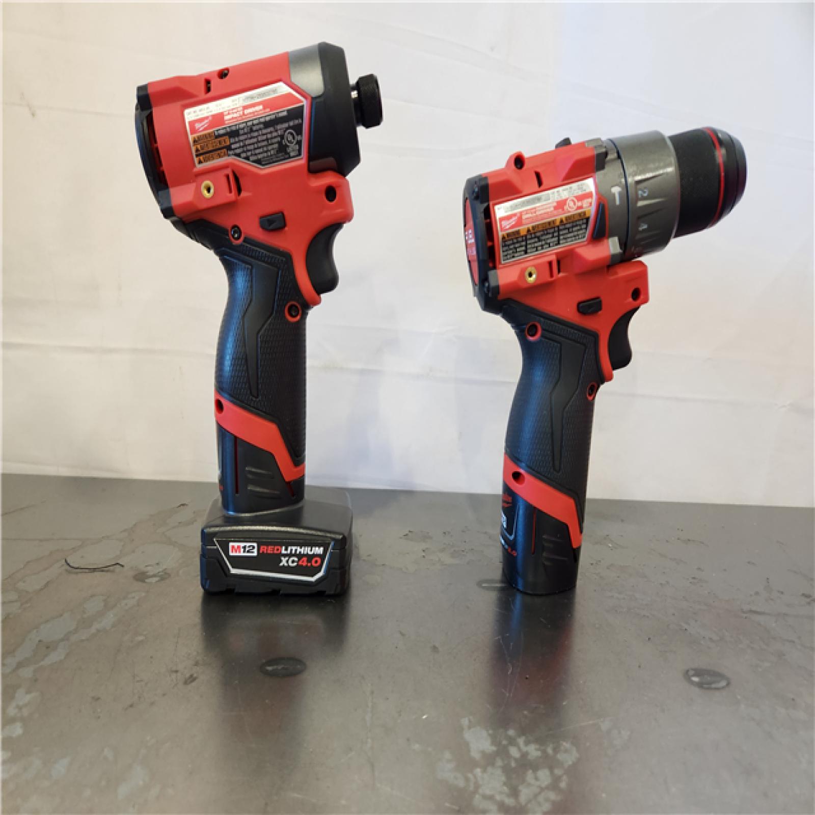 AS-IS- Milwaukee 12V Brushless Hammer Drill and Impact Driver Combo Kit