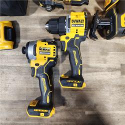 HOUSTON LOCATION - AS-IS DeWalt 20V MAX ATOMIC Cordless Brushless 4 Tool Combo Kit