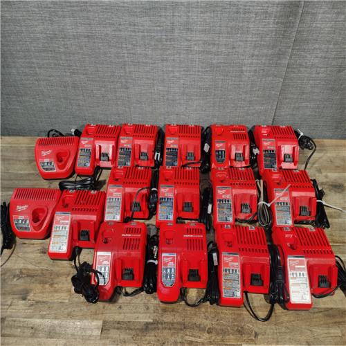 HOUSTON LOCATION - AS-IS MILWAUKEE BATTERY CHARGER PACK QTY - 16