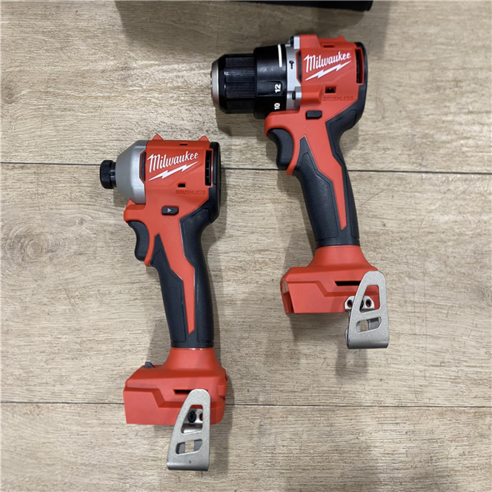 AS-IS Milwaukee 18-Volt Lithium-Ion Brushless Cordless Compact Hammer Drill/Impact Combo Kit