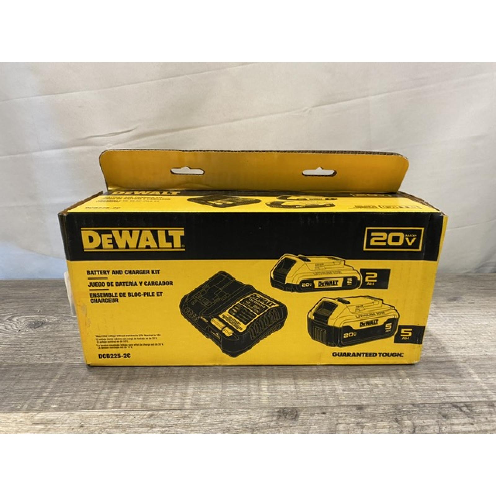 NEW - DEWALT 20V MAX Lithium-Ion Battery Kit with 5.0Ah and 2.0Ah Battery and Charger
